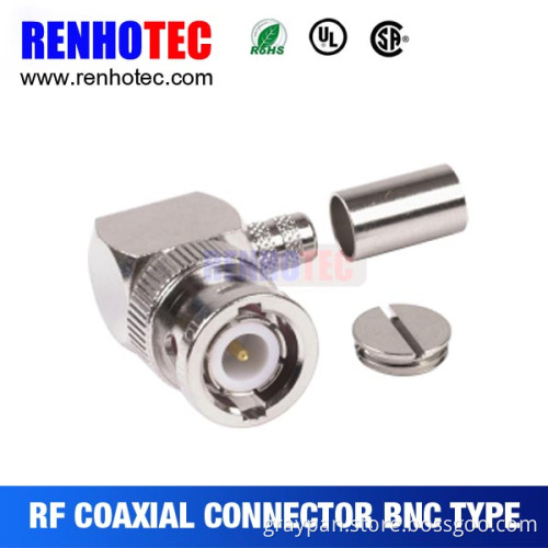 bnc crimp connector for awg wire with right angle